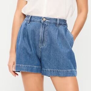 Lee Blue Denim Pleated Shorts